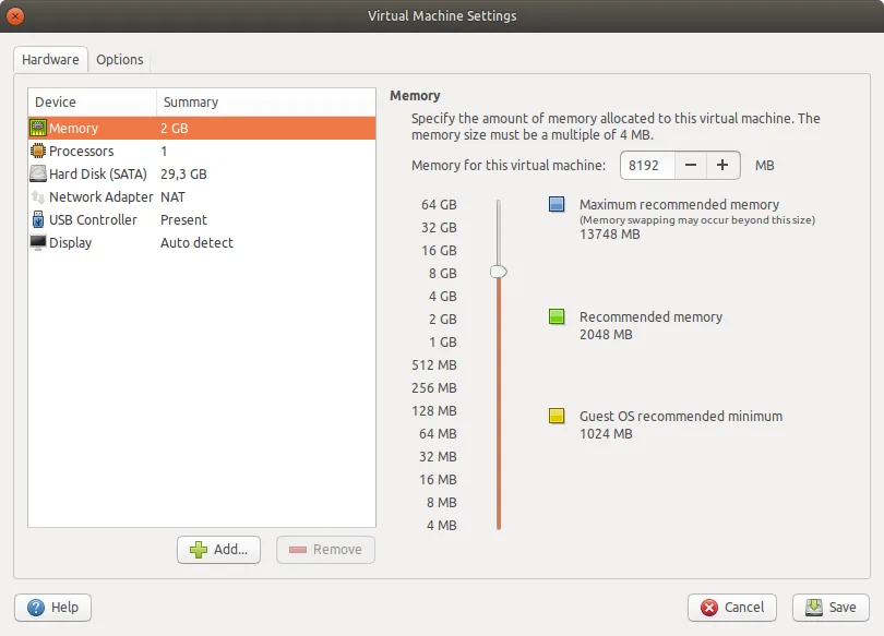 Increasing avaliable memory